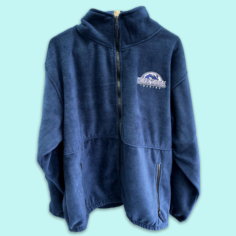 fleece jacket with custom embroidered logo